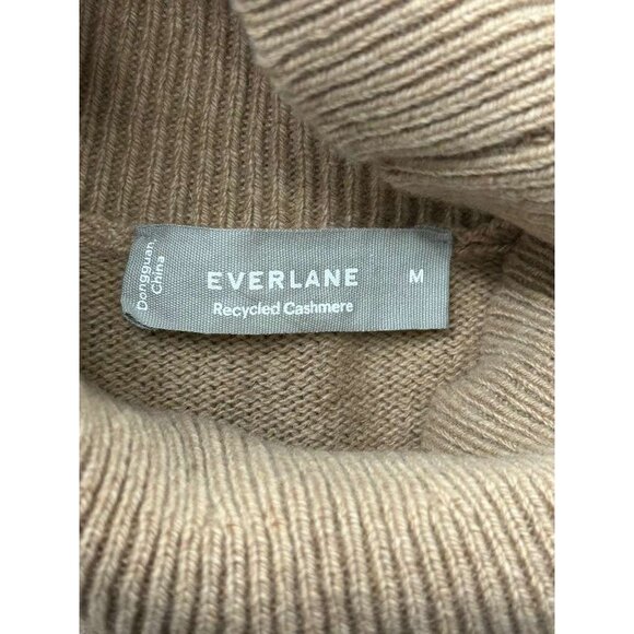 Everlane Women's Medium Cashmere & Wool Blend Turtleneck Sweater Camel Tan - Picture 3 of 11